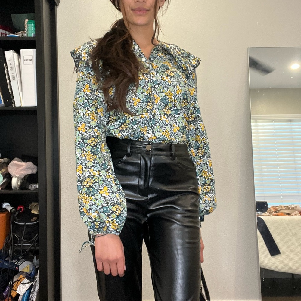 Long sleeve floral button down